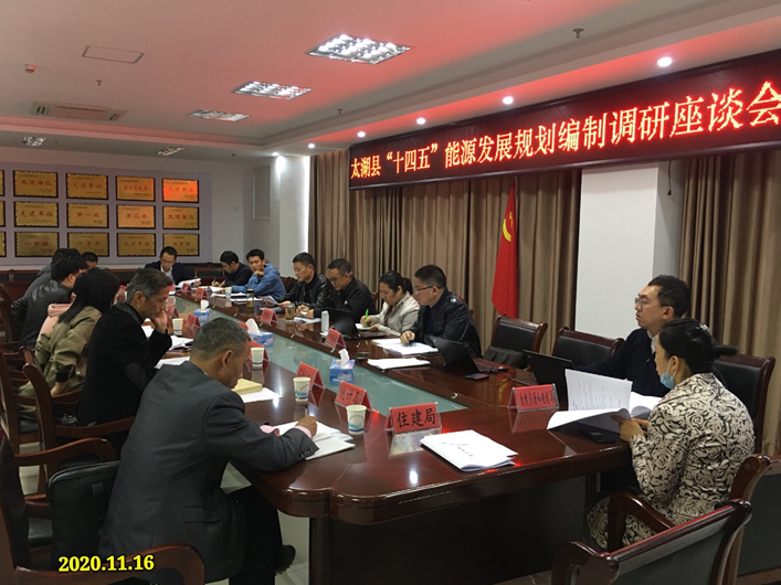 我司專業(yè)人(rén)員(yuán)開(kāi)展《太湖(hú)縣“十四五”能(néng)源發展規劃》項目調研