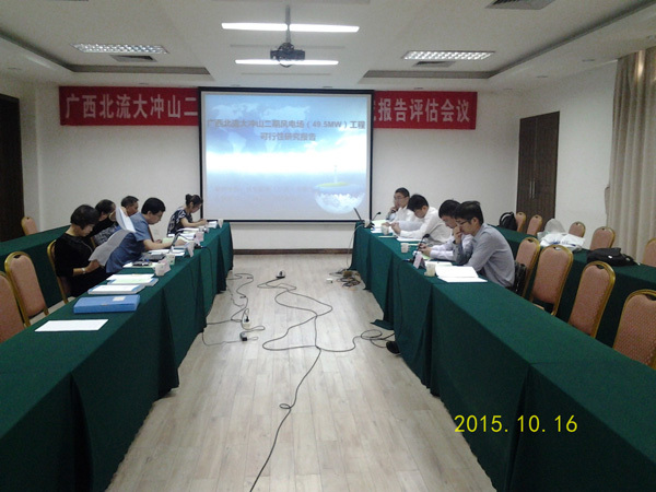 《廣西(xī)北(běi)流大(dà)沖山(shān)二期風(fēng)電(diàn)場(chǎng)可(kě)行(xíng)性研究報(bào)告》評審會(huì)議(yì)